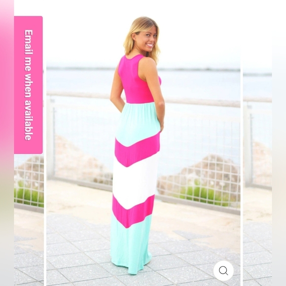 Saved by the Dress Maxi Dress, Size L, Pink & Mint - Picture 2 of 9